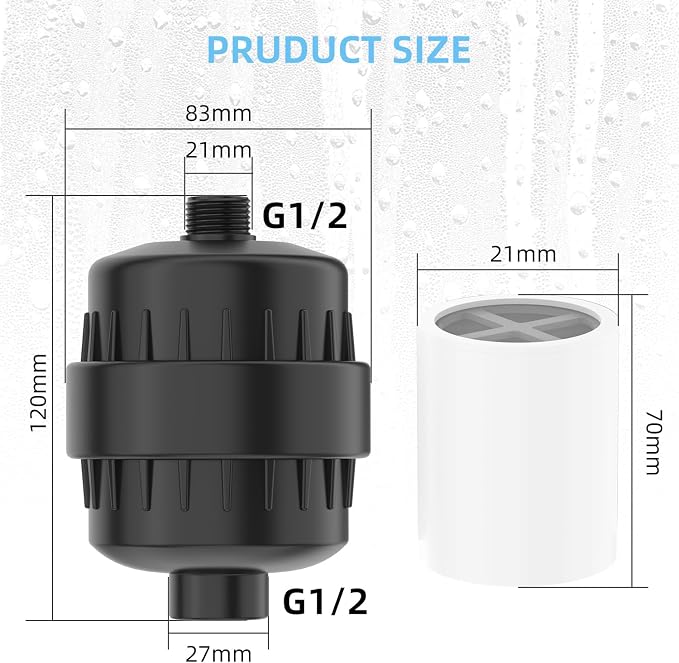 Black Showerhead Filter for Hard Water - Image 8