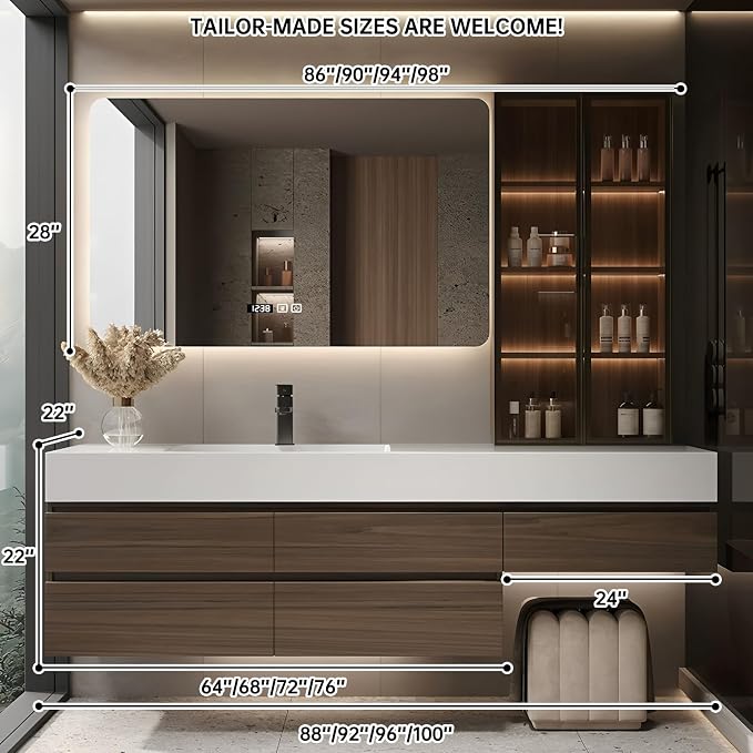 Bathroom Vanities Set, Floating Bathroom Vanity - Image 2