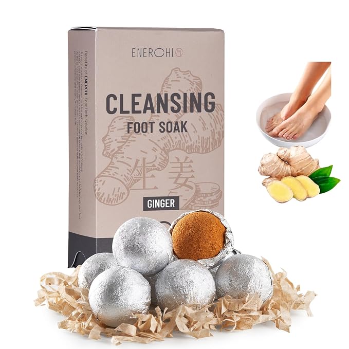 Ginger Cleansing Foot Soak for Circulation, Edema Relief for Legs & Feet by EnerchiUSA