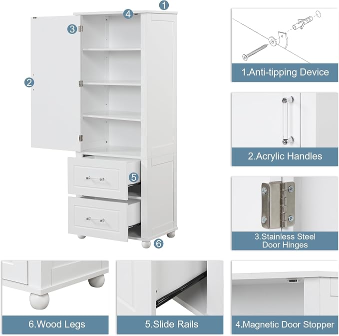 Tall Bathroom Storage Cabinet - Image 7