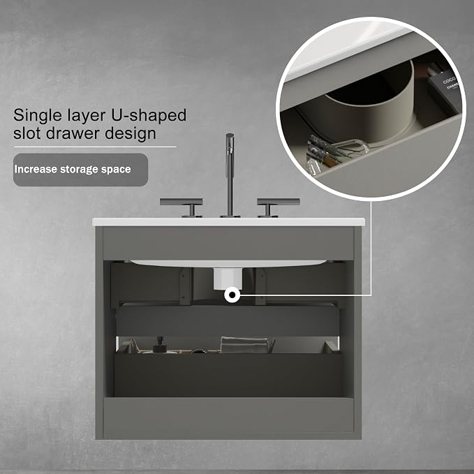 Wall Mounted Floating Bathroom Vanity - Image 4