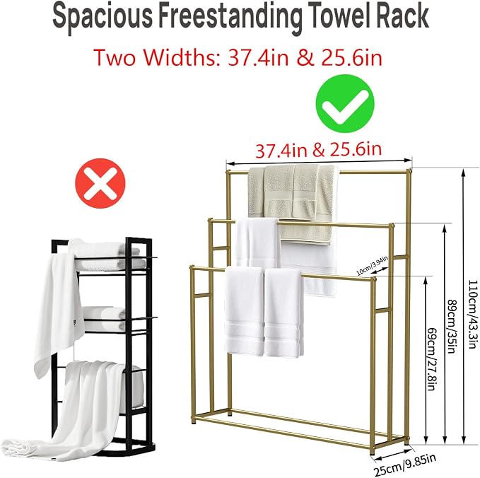 3 Tier Standing Towel Rack - Image 5