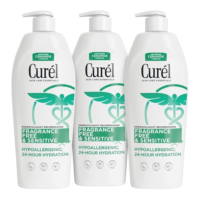 Curel Fragrance Free Lotion for Sensitive and Dry skin, Non-Greasy Hand and by Cur%C3%A9lSkincare