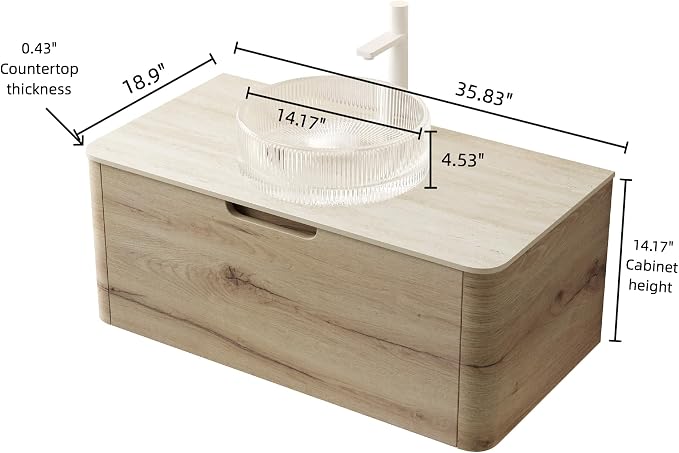 Yayzy 36” Floating Bathroom Vanity - Image 2