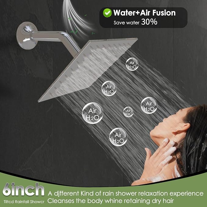 24x32 LED Dual Head Shower System 24"x32" Ceiling Mount Shower Head - Image 5