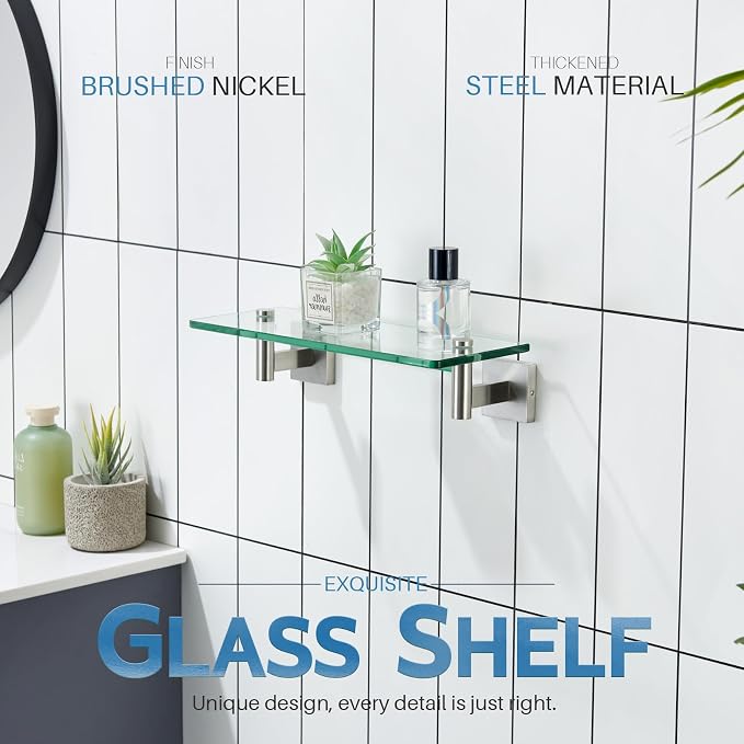 KOKOSIRI Floating Shelf Bathroom Wall Mount Shelves 12-Inch - Image 3