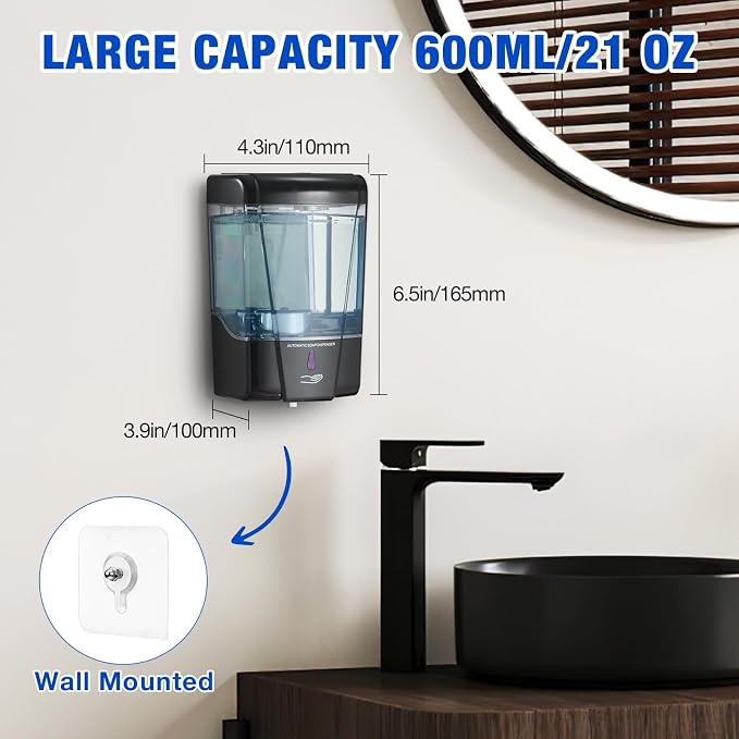 4 Pack Automatic Soap Dispenser Touchless, 600 ml / 20 oz Commercial Hand Soap - Image 4