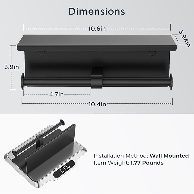 FORIOUS Double Toilet Paper Holder - Image 4