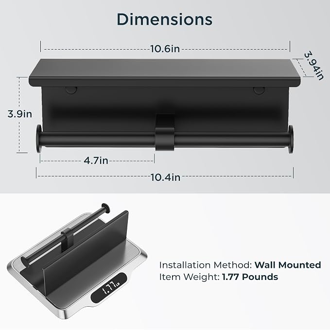 FORIOUS 2 Pack Double Toilet Paper Holder - Image 3