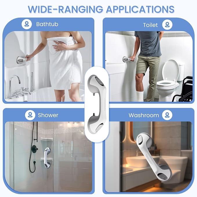2 Pack 12 Inch Grab Bars for Bathtubs and Showers for Seniors, Heavy Duty - Image 4