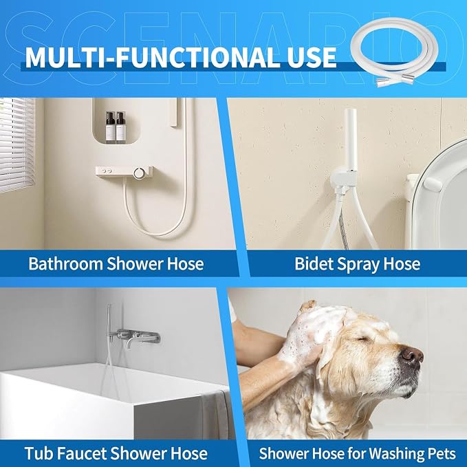 Extra Long Replacement Shower Hose Extension Handheld Shower Head Hose 59 - Image 8