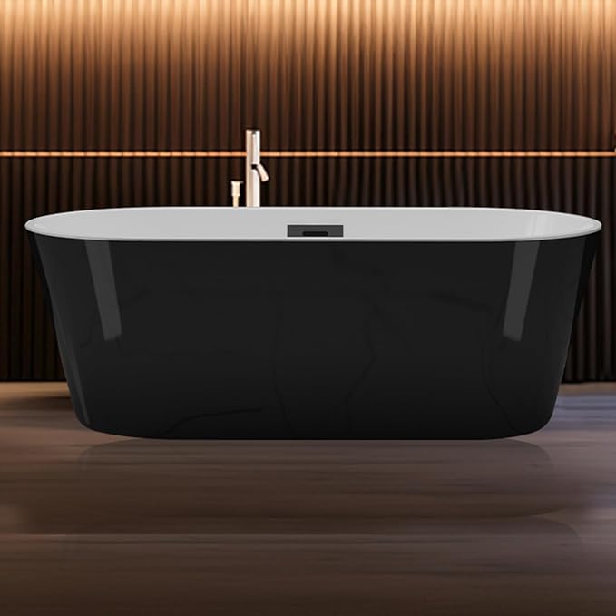 67" Deep Soaking Bathtub, Non-Slip Acrylic Tub - Image 6
