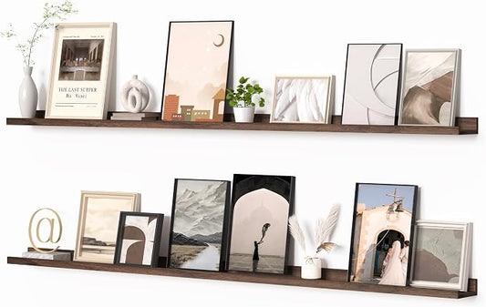 Heimlove Picture Ledge Shelf, Floating Shelves Set of 2, 72 Inches Long Large by Heimlove