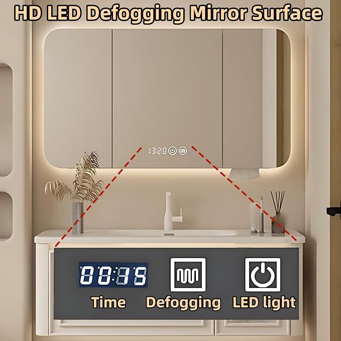 56IN Wall Mounted Bathroom Vanity Set - Image 6