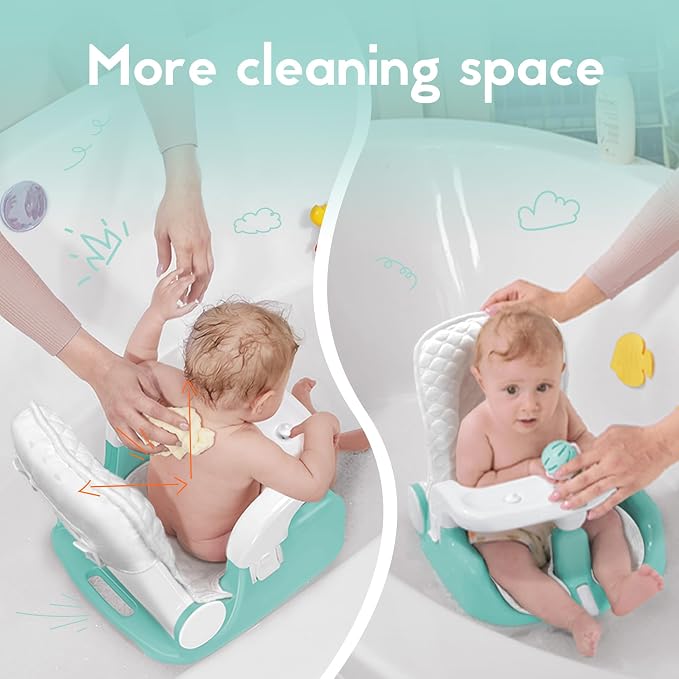 BabyBond Baby Bath Seat with Sitting & Lying 2 Modes, 3-Speed Adjustment - Image 4
