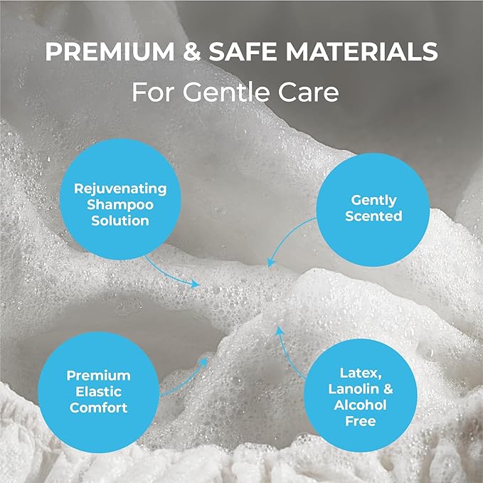 Scrubzz Shampoo Caps No Rinse for Elderly and Bedridden Patients, Rinse Free - Image 5
