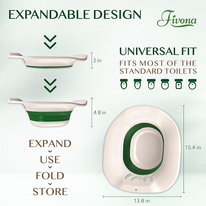Fivona 2-in-1 Sitz Bath Soak Kit Over The Toilet Seat - Image 5