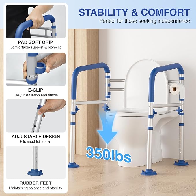 Foldable Toilet Safety Rails for Seniors - Image 3