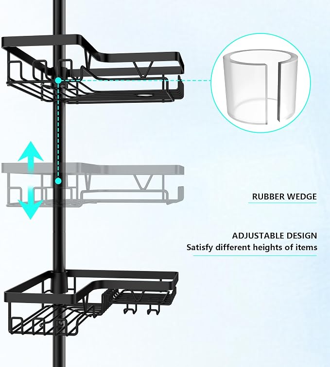 Shower Caddy Tension Pole Corner - Image 3