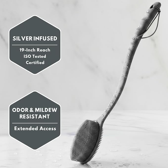 Silver Infused Long Handle Back Scrubber - Image 5