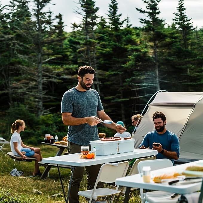 Folding Fishing Cleaning Table, 4ft Portable Foldable Camping Outdoor Tables - Image 2