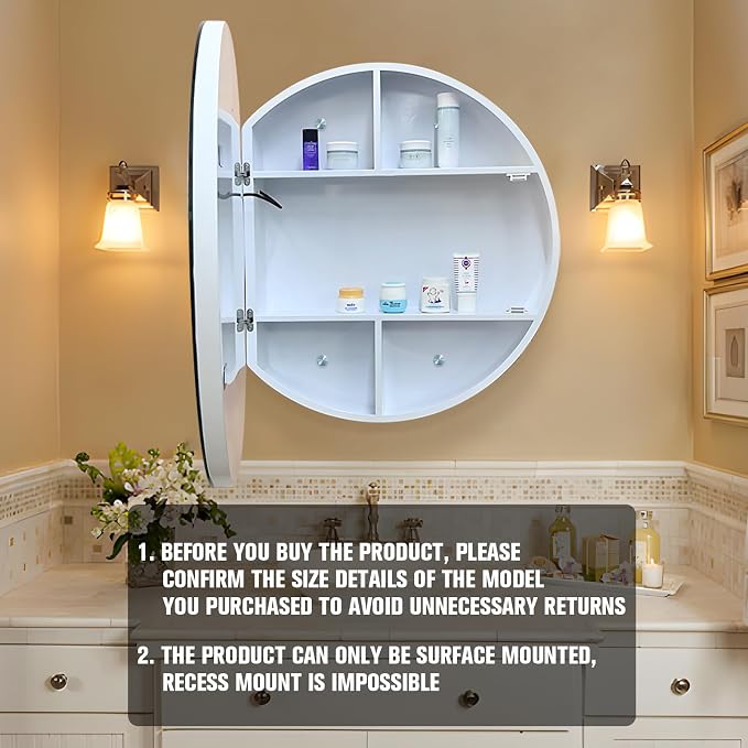 30 inch Round Medicine Cabinet - Image 5