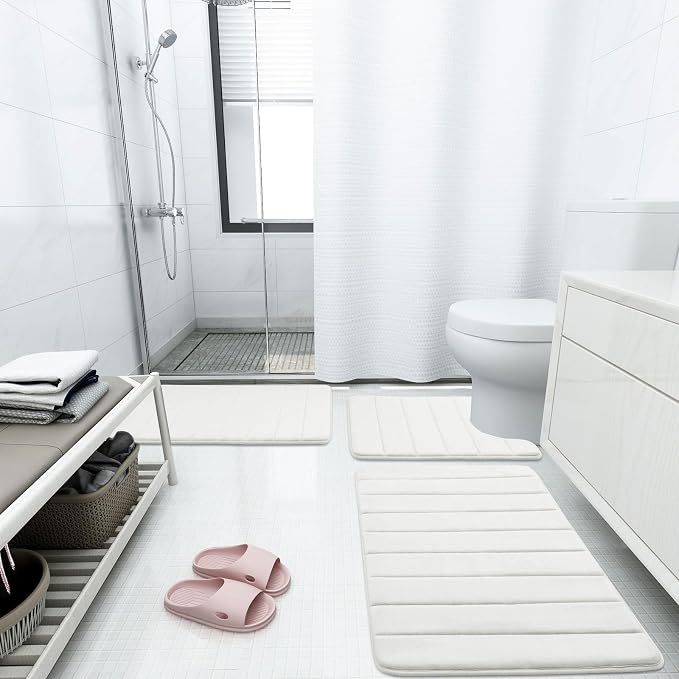 Buganda Memory Foam Bath Mat, Ultra Soft and Non-Slip Bathroom Rugs, Water - Image 6