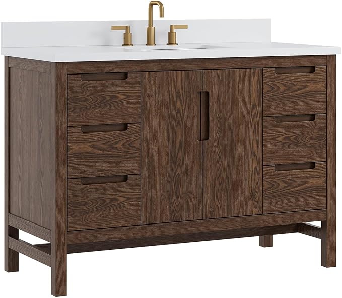 48 Inch Bathroom Vanity with Sink, Solid Wood Bathroom Cabinet with Soft - Image 4