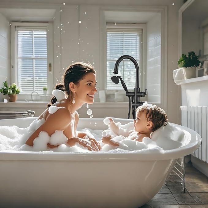 B2311-BK Freestanding Roman Tub Faucet - Image 5