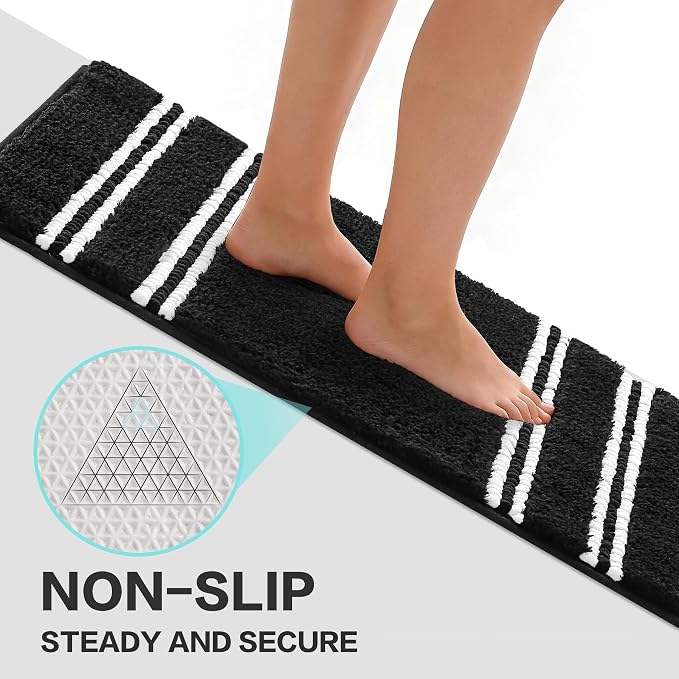 Kmson Bathroom Rugs Mat, Non-Slip Fluffy Thick Water Absorbent Microfiber Mat - Image 4