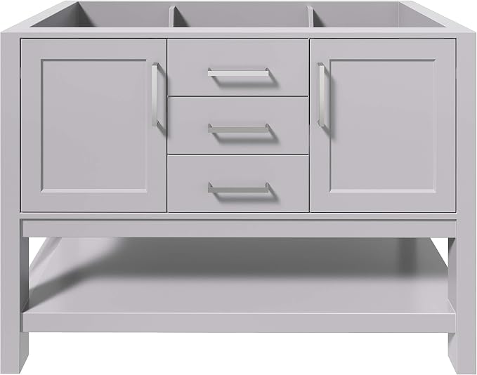 ARIEL 48" Grey Bathroom Vanity Base Cabinet, 2 Soft Closing Doors and 2 by Ariel