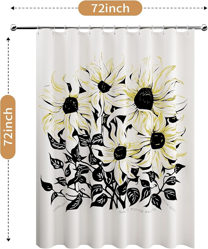 LaCyan Shower Curtain with 12 Hooks Waterproof Curtain - Image 5