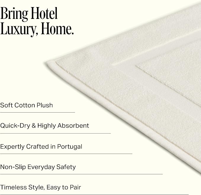 Preston Lane Douro Bath Mat – 100% Cotton, Plush & Absorbent Quick-Dry Bathroom - Image 3