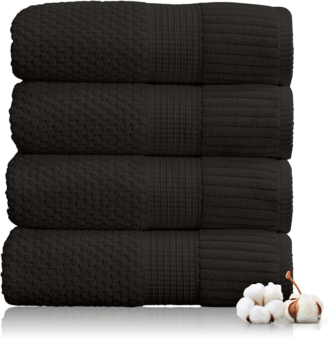 NY Loft Bath Towel 4 Pack, 100% Cotton, Super Soft & Absorbent, Premium Thick - Image 9