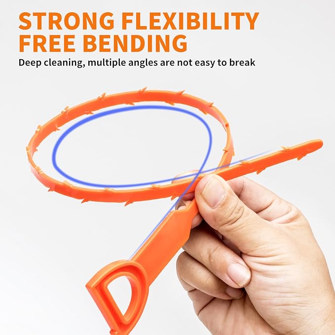 Drain Snake Drain Clog Remover Tool 4 Pack 20 Inch Flexible Hair Removal - Image 6