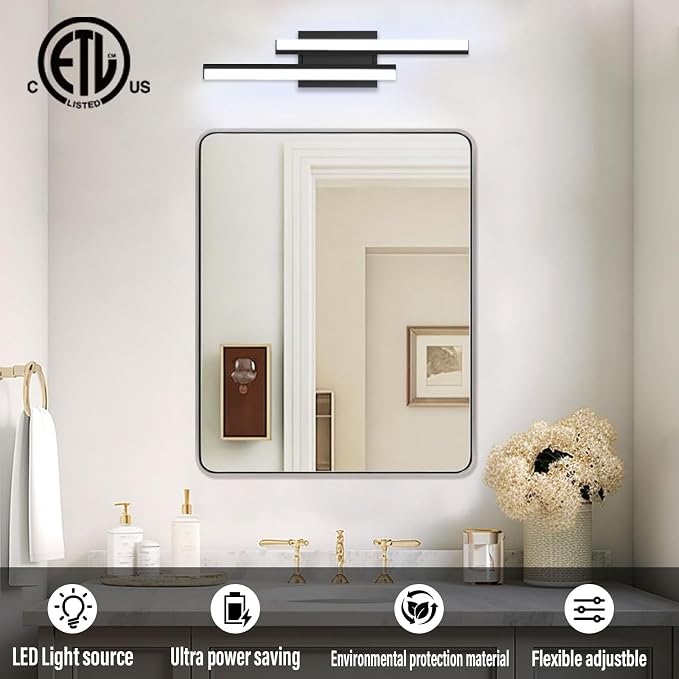Bathroom Vanity Light 24 inch- Bathroom Light Fixture Over Mirror, 25W 5000K 1 - Image 3