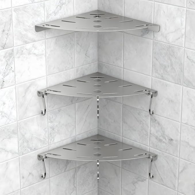 XIHLZYEH Corner Shower Shelves, 3 Pack 304 Stainless Steel Shower Shelf by Unknown