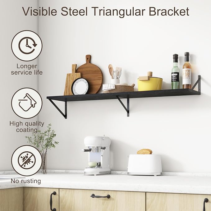 Floating Shelves 48 Inch Long, Wide Large Display Storage Shelves - Image 5