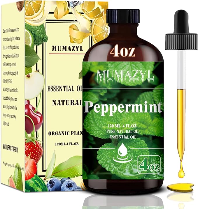 Peppermint Essential Oil, Peppermint Oil 4 Fl Oz 120ML by MUMAZYLESSENTIALOIL