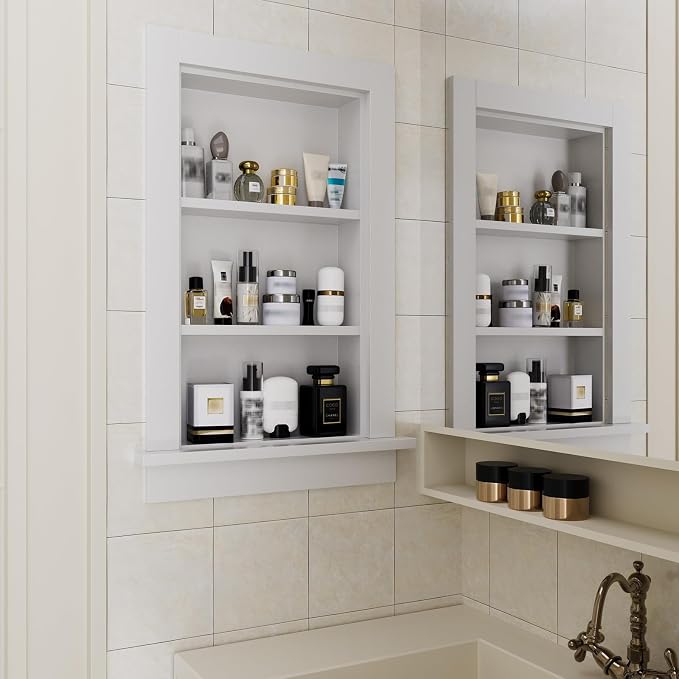 Wood Recessed Wall Niche, Wooden Medicine Cabinet - Image 2