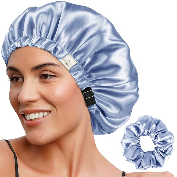 YANIBEST Adjustable Satin Bonnet Double Layer Hair Bonnet by yanibest