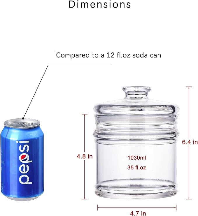 35 oz Reinforced Small Acrylic Storage Jar, Airtight Lid Cookie Jar | Suitable - Image 2