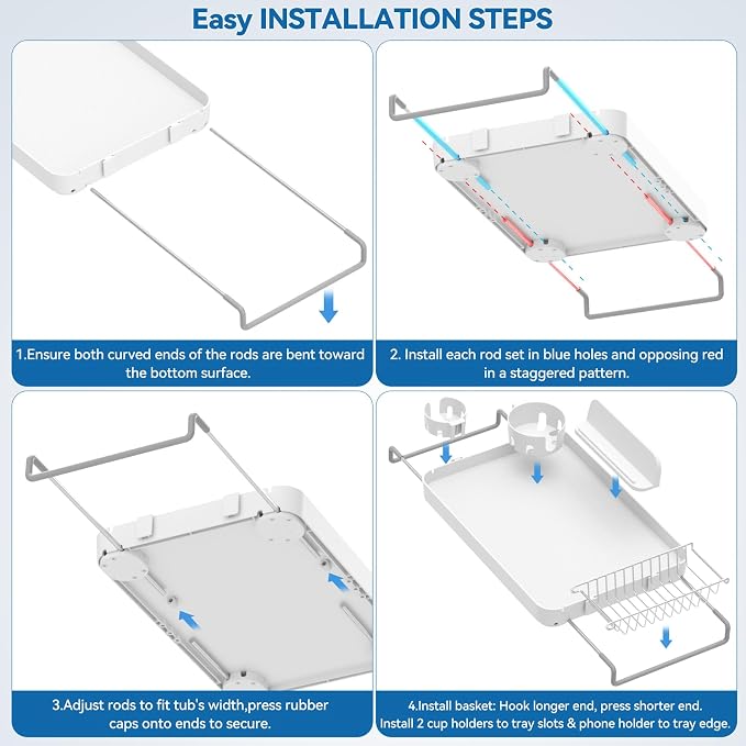 Bathtub Tray Caddy Expandable Bath Tray - Image 7
