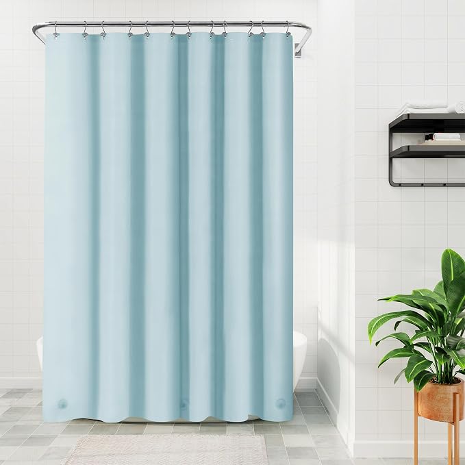Light Blue Shower Curtain Liner - Image 6