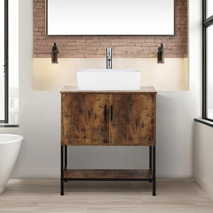 UEV Rustic Brown 30" Bathroom Vanity by YourHomeExcellentVendor
