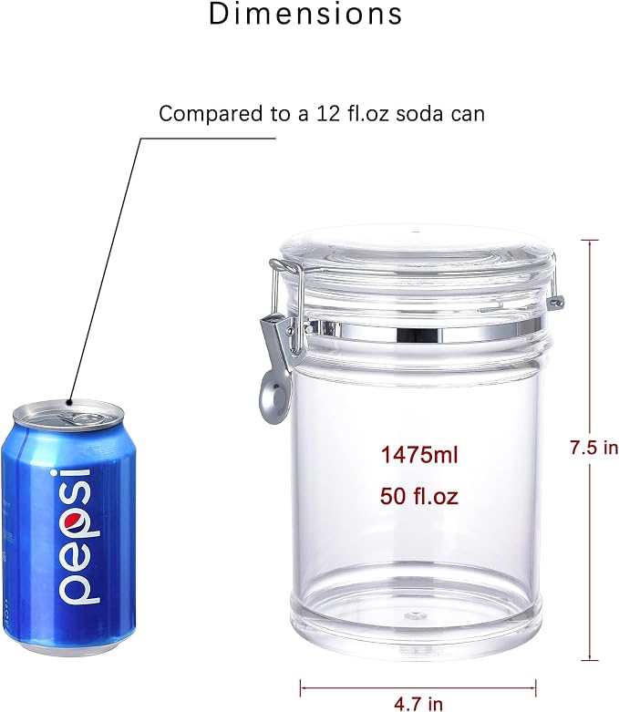 50 oz Reinforced Medium Acrylic Canister - Image 3