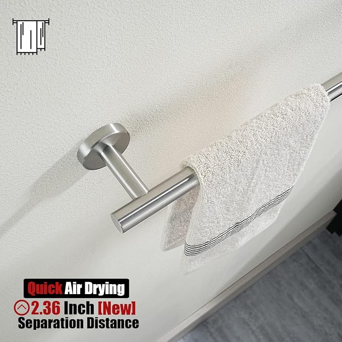 JQK Bath Towel Bar, 33 Inch 304 Stainless Steel Thicken 0.8mm Single Towel Rack - Image 7