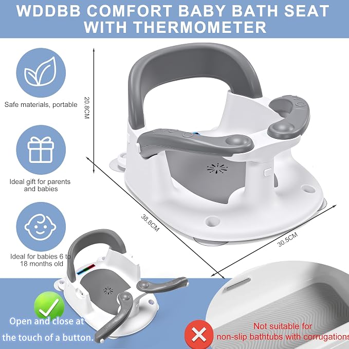 Baby Bath seat for Babies 6 Months & up, 360° Stable Toddler Bath Chair - Image 5