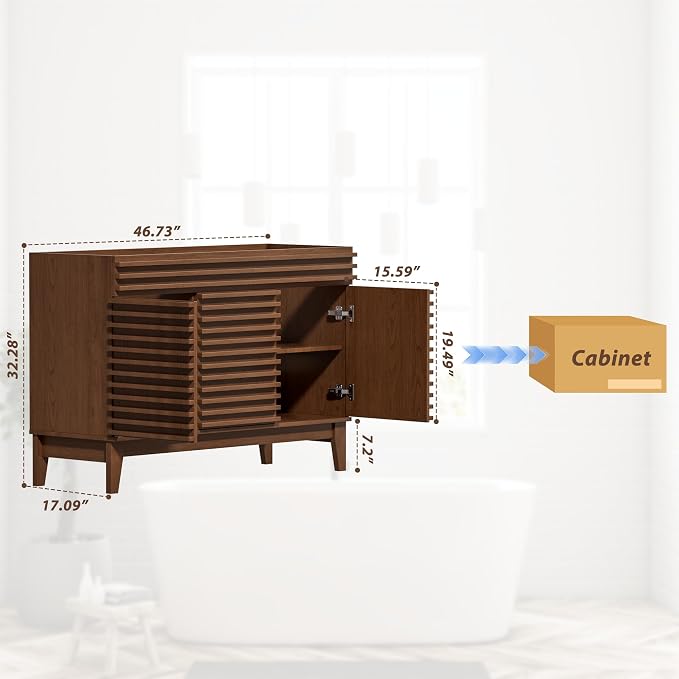 APRILSOUL 48" Bathroom Vanity, Mid-Century Bathroom Vanity Cabinet - Image 2