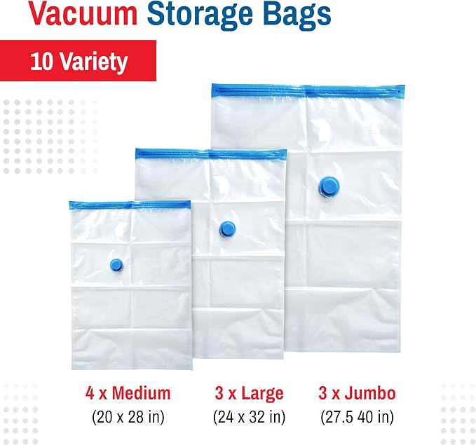 10 Pack Variety Vacuum Storage Bags - Image 3